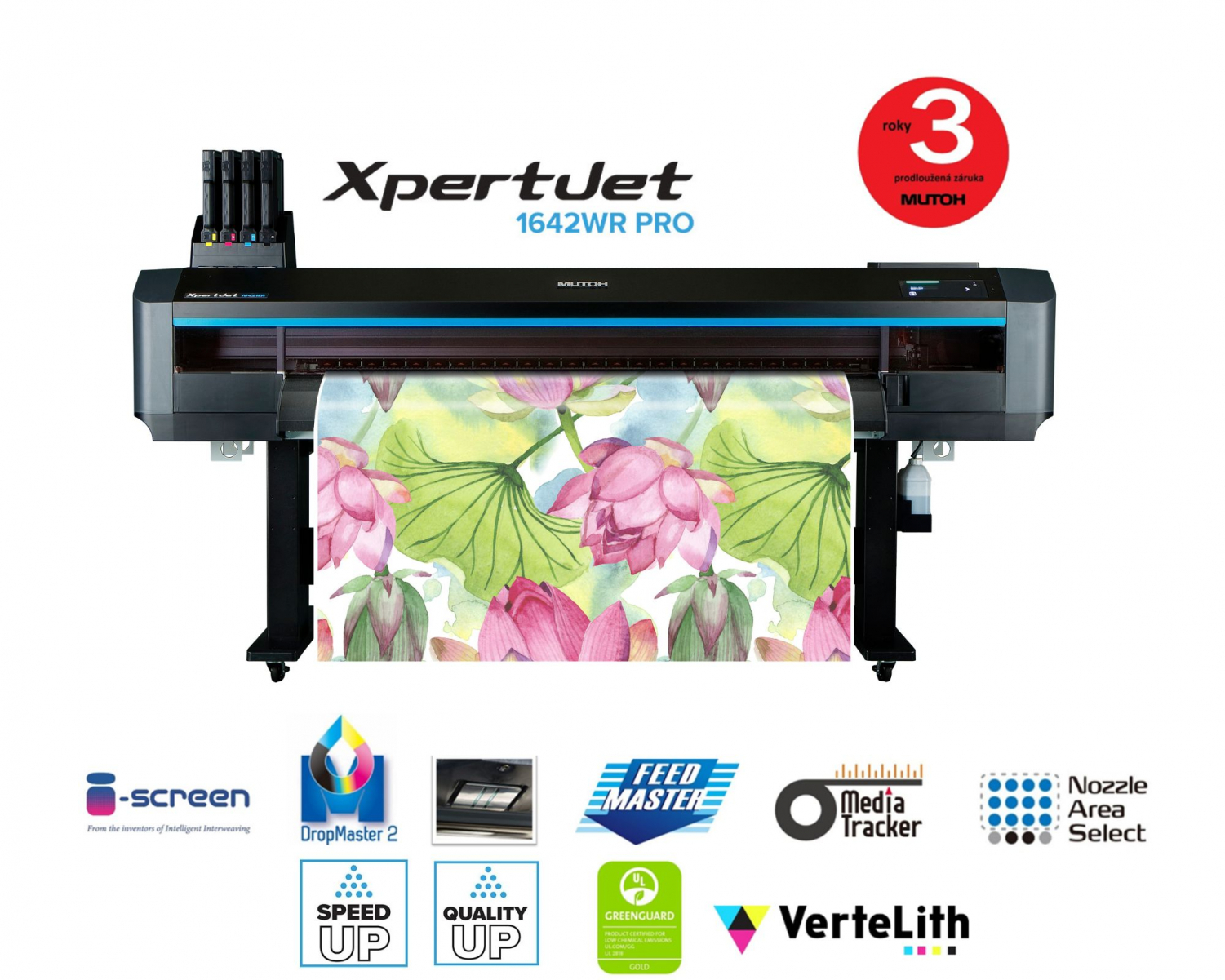 Sublimační tiskárna MUTOH XpertJet 1642WR Pro – profesionální řešení pro textilní tisk a soft signage